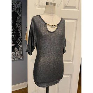 NWT silver sparkly cold shoulder by IZ Beyer Small